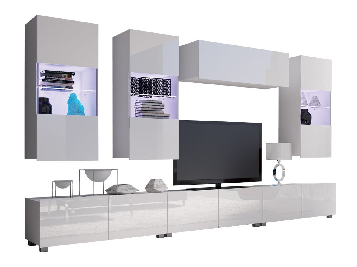 Komplet za dnevno sobo Remus XI (Bela + Sijaj bela)