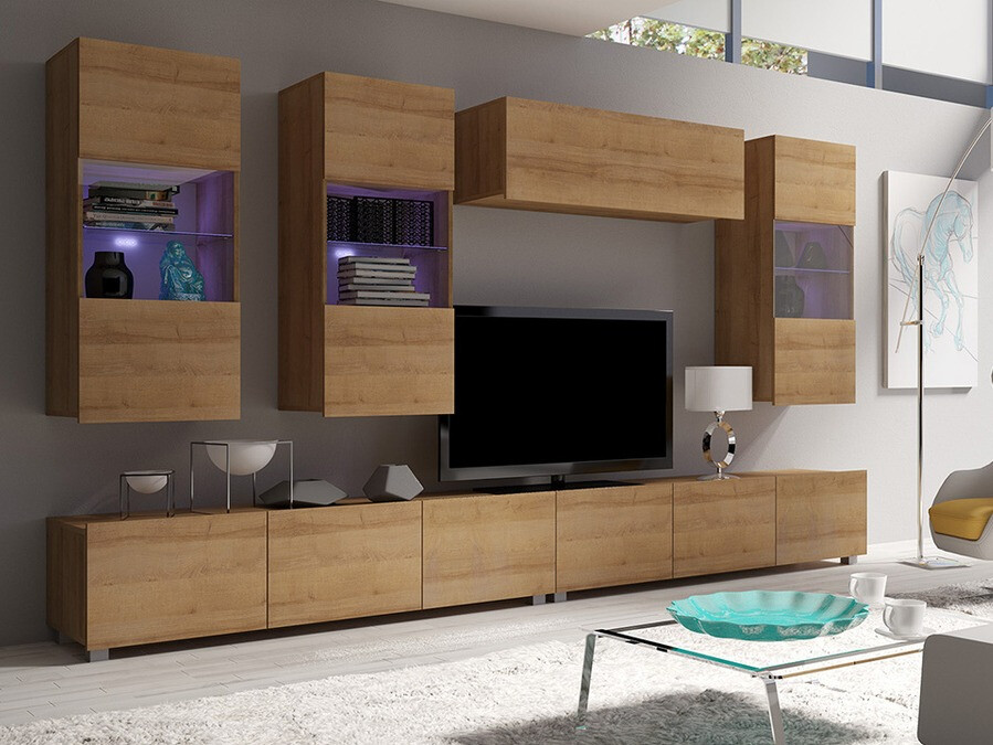 Komplet za dnevno sobo Tivdalu 121 (Zlati hrast)