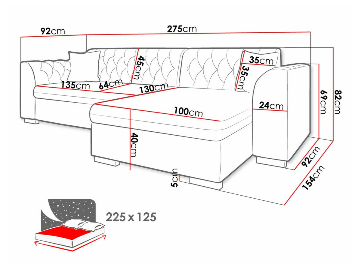Chesterfield kotna garnitura Comfivo 252 (Magic Velvet 2258 + Magic Velvet 2250)