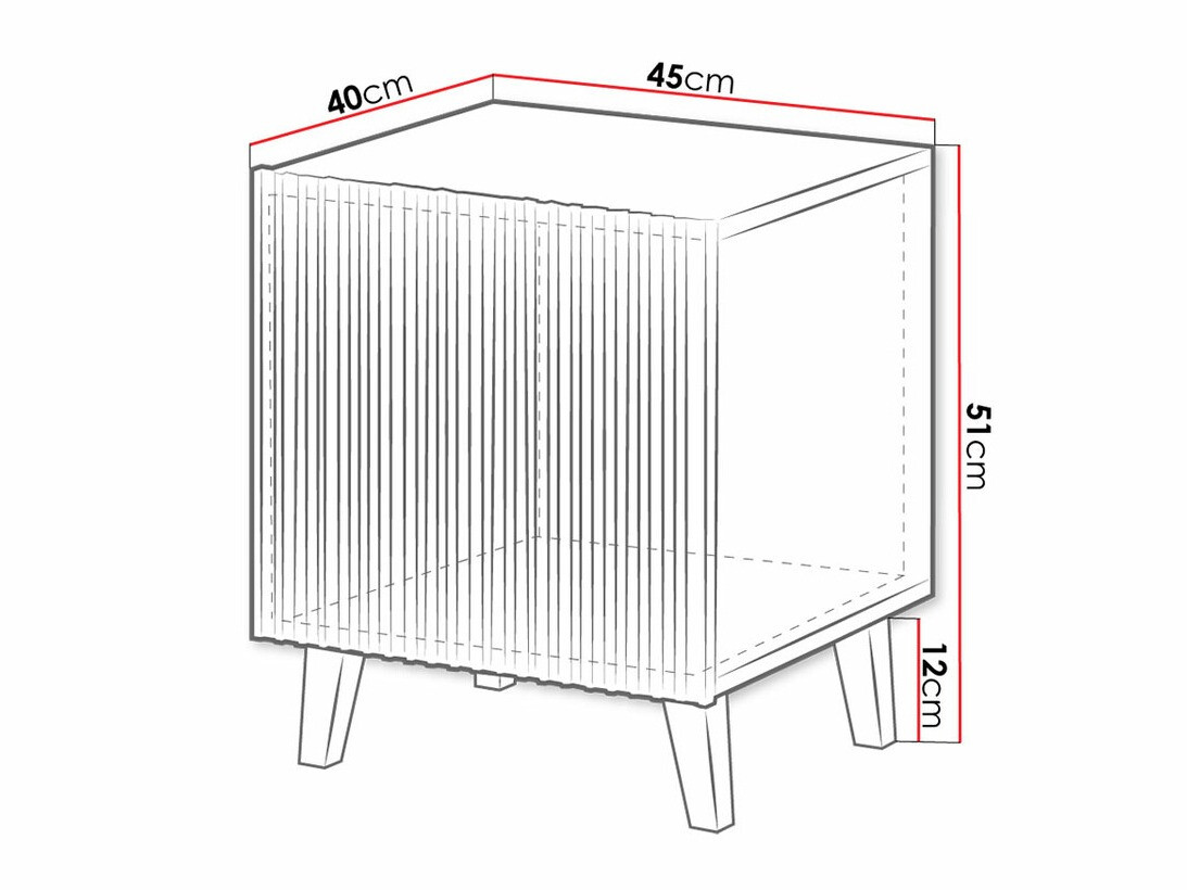 Nočna omarica Levmari 107 (Črna + Zlata) (2kos)