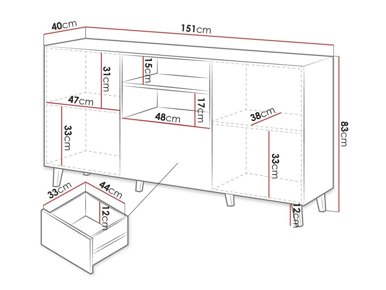 Komoda Levmari 100 (Črna)