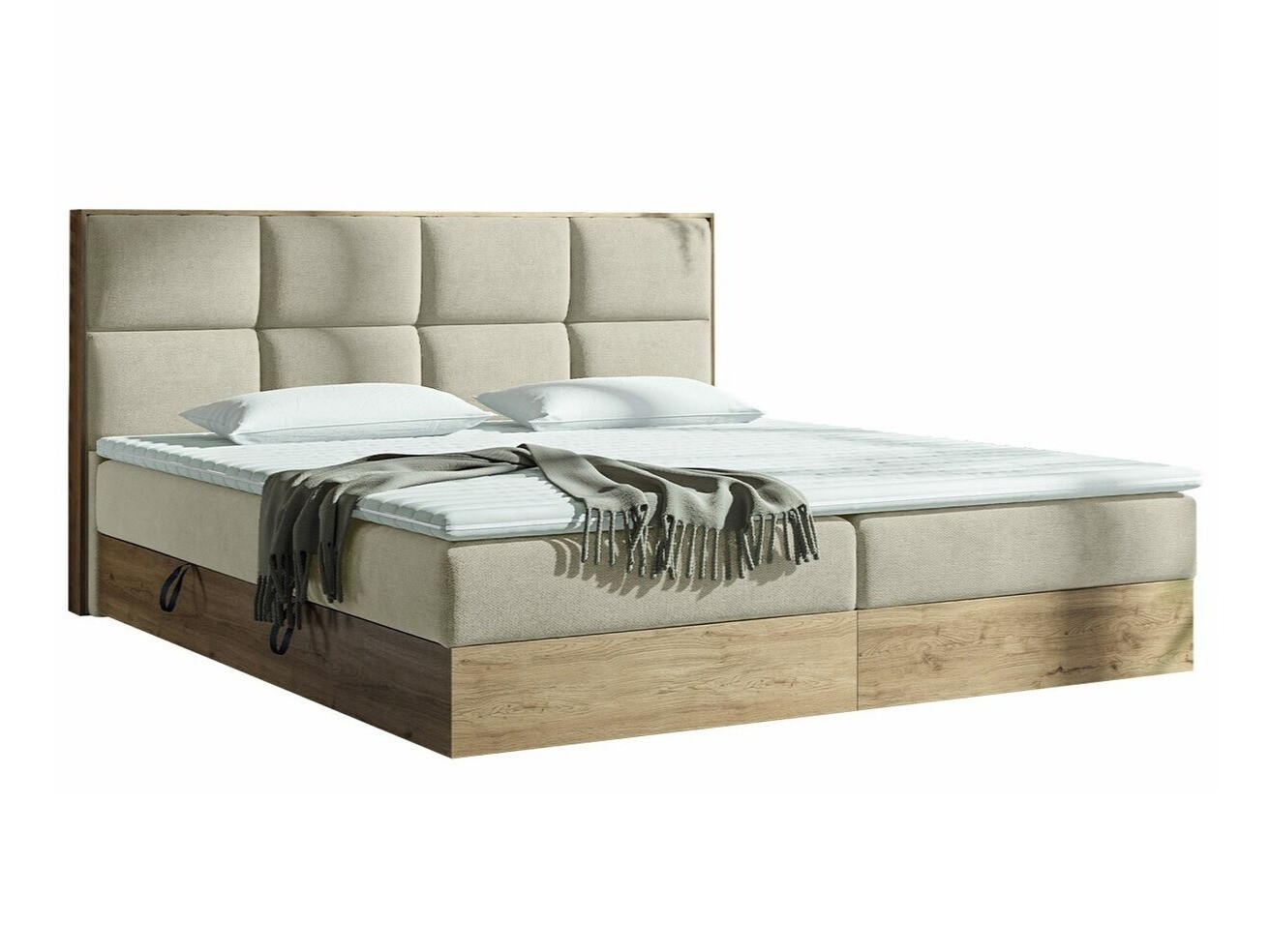 Boxspring postelja ComfiDream 165 (Zlati hrast + Soro 21)