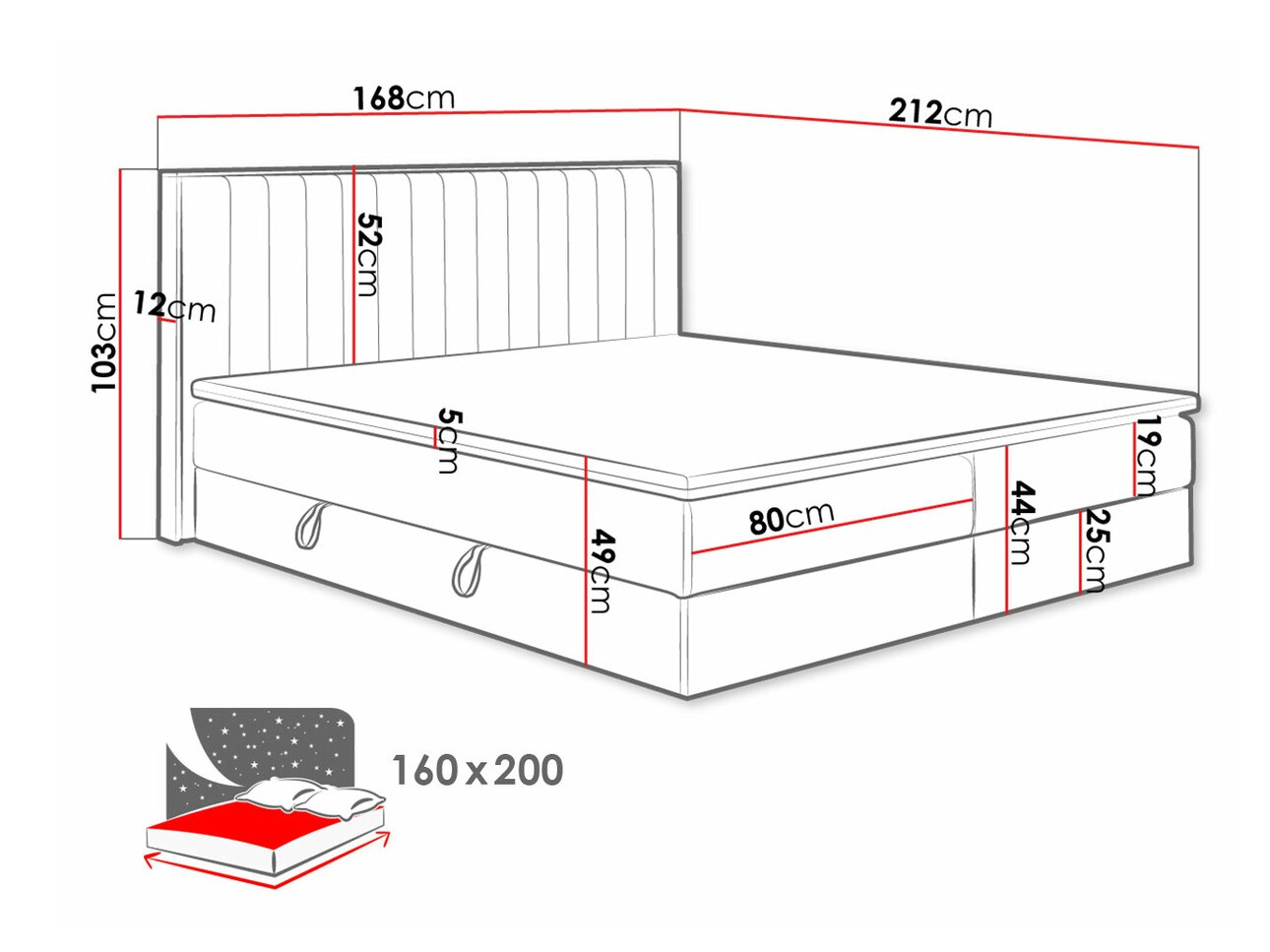 Boxspring postelja ComfiDream Odelra (Zlati hrast + Soro 21)