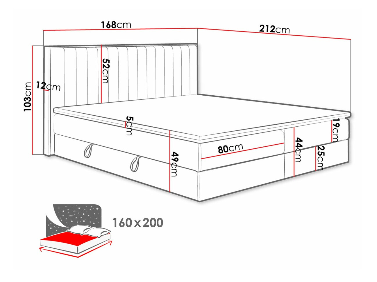 Boxspring postelja ComfiDream Odelra (Zlati hrast + Soro 24)