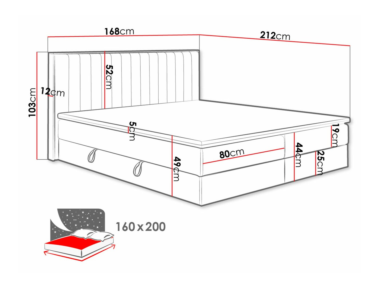 Boxspring postelja ComfiDream Odelra (Zlati hrast + Soro 90)