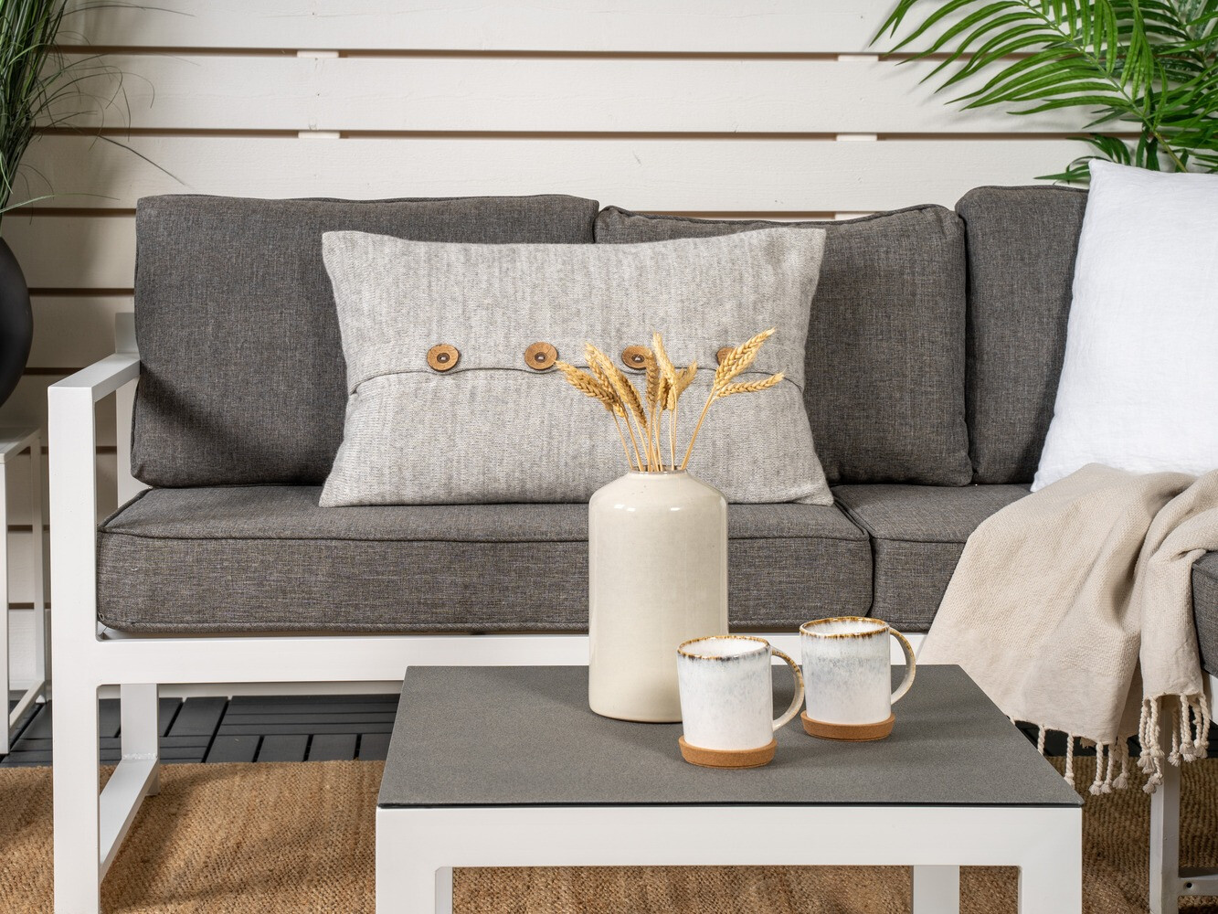 Komplet vrtnega pohištva Dallas 773 (Bela + Siva)