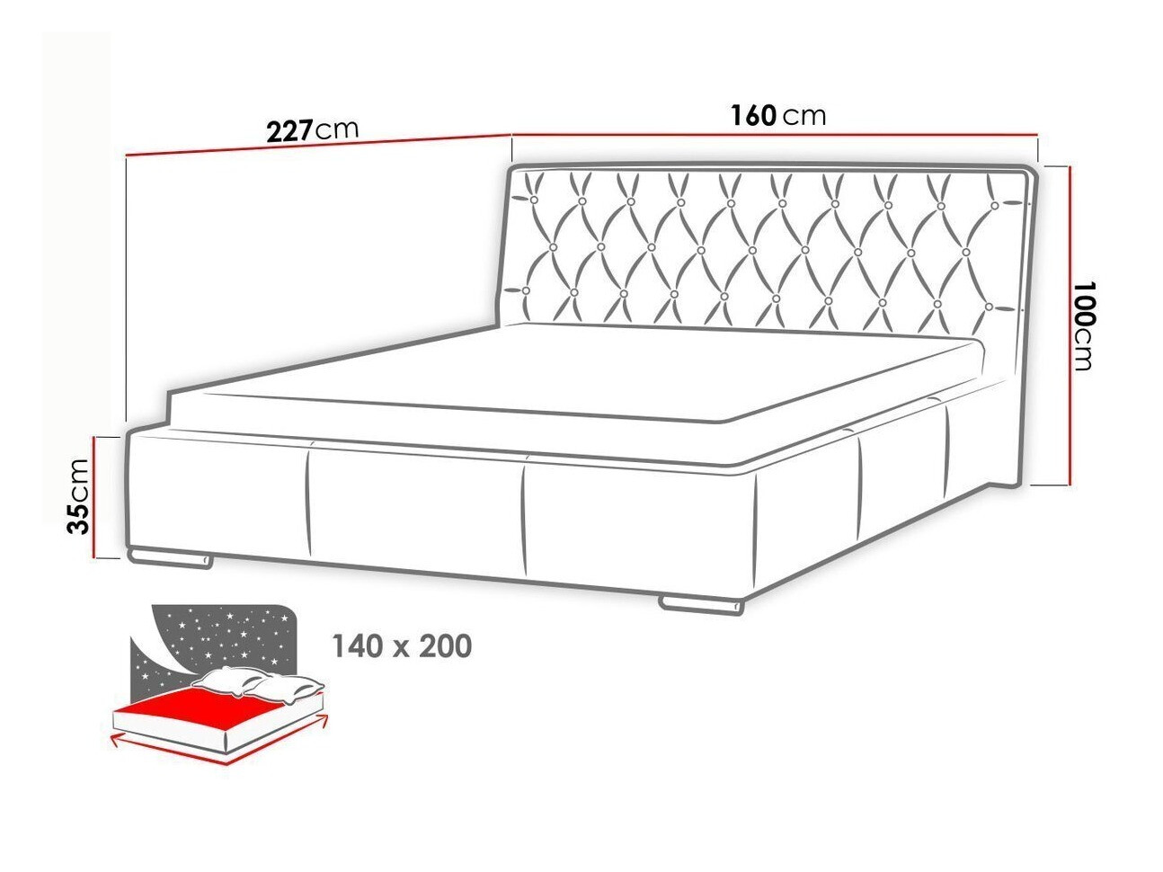 Postelja Baltimore 100 (Soft 017)