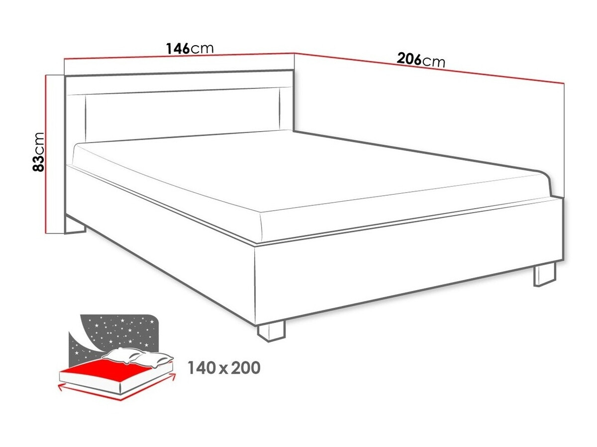 Postelja Melfeli 119 (Sonoma hrast)