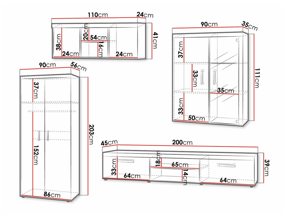 Komplet za dnevno sobo Cormiru 107 (Sliva + grafit)