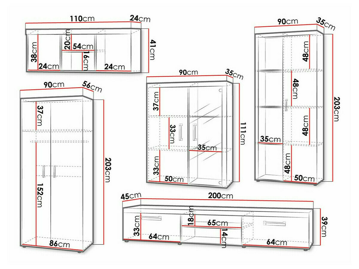 Komplet za dnevno sobo Cormiru 108 (Sliva + grafit)