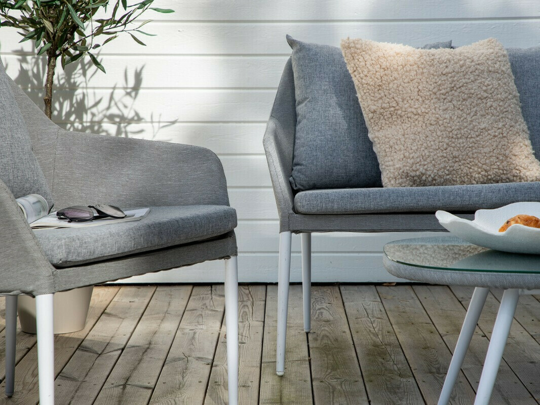 Komplet vrtnega pohištva Dallas 3116 (Svetlo siva + Bela)