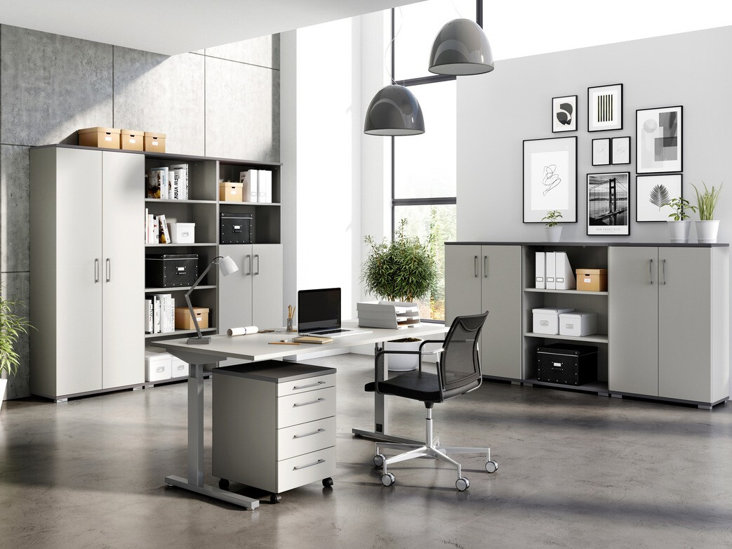 Pisalna miza Lartesi 107 (Svetlo siva + Grafit)