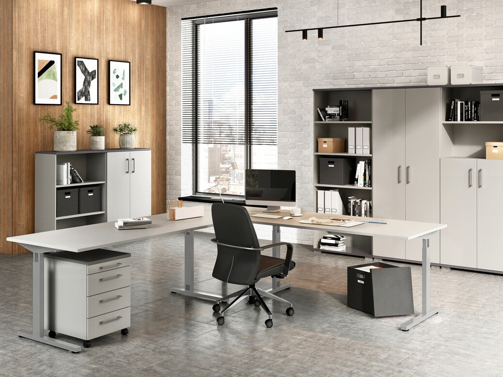 Pisalna miza Lartesi 107 (Svetlo siva + Grafit)