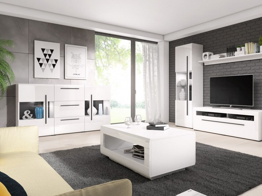 Klubska mizica Ophsalu 102 (Bela + Sijaj bela)