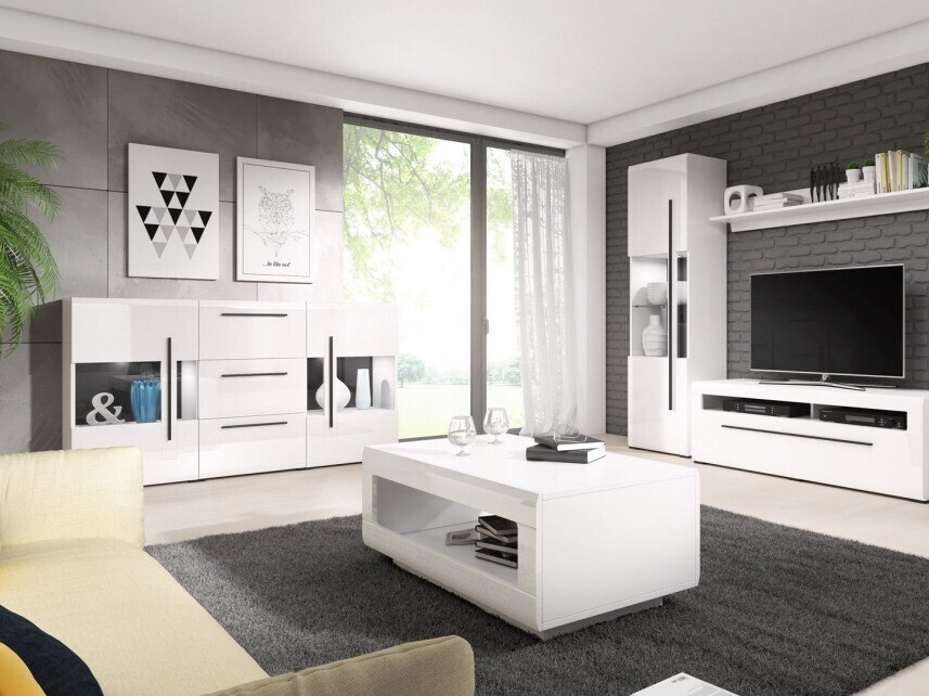 Komoda Ophsalu 107 (Bela + Sijaj bela)