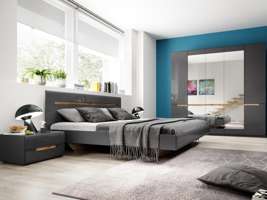 Postelja Austin B106 (Antracit + Gloss antracit)