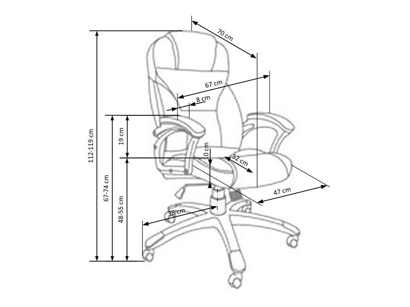Pisarniški stol Houston 189 (Svetlo rjava)