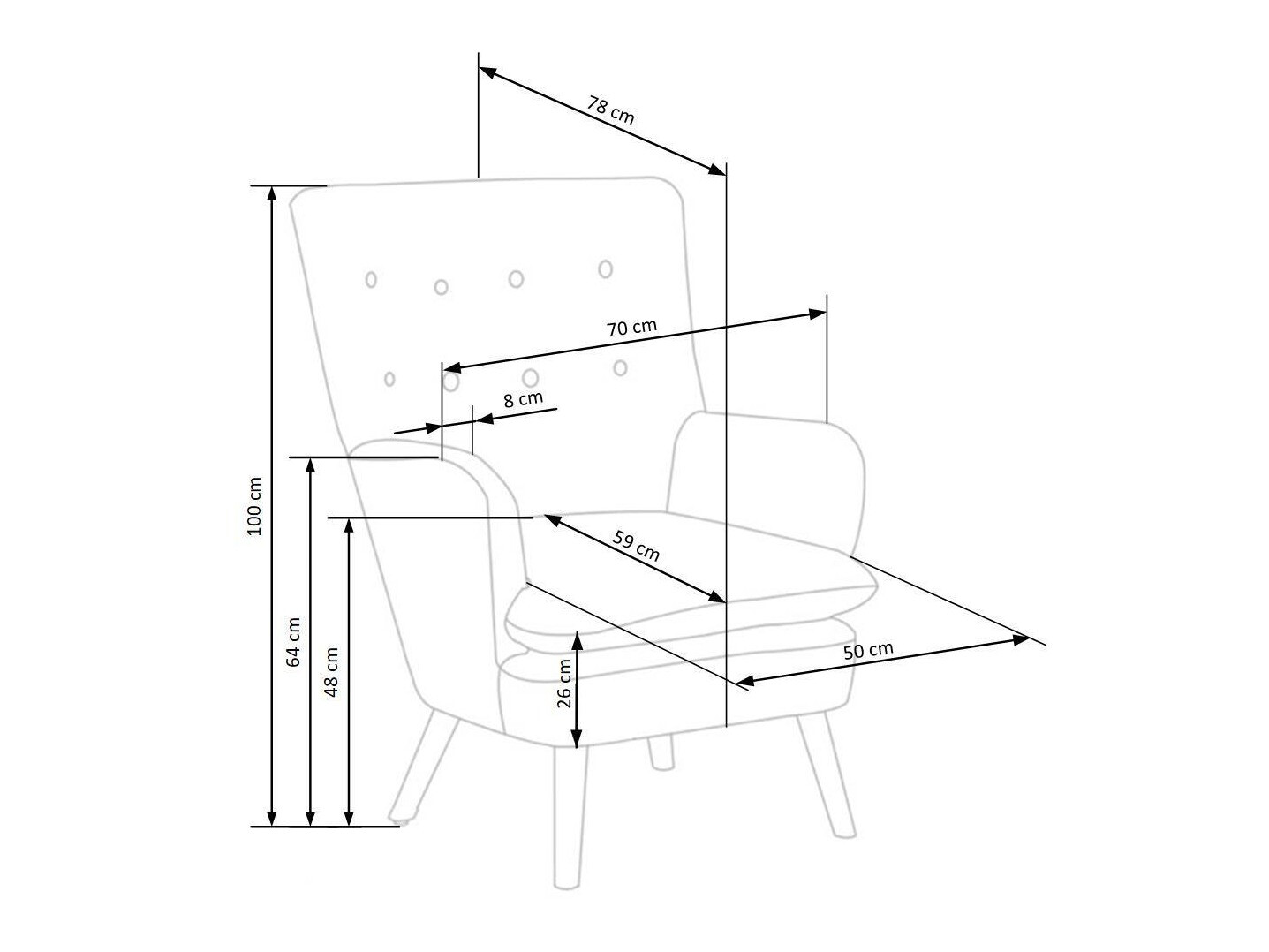 Fotelj Houston 838 (Temno modra + Črna)