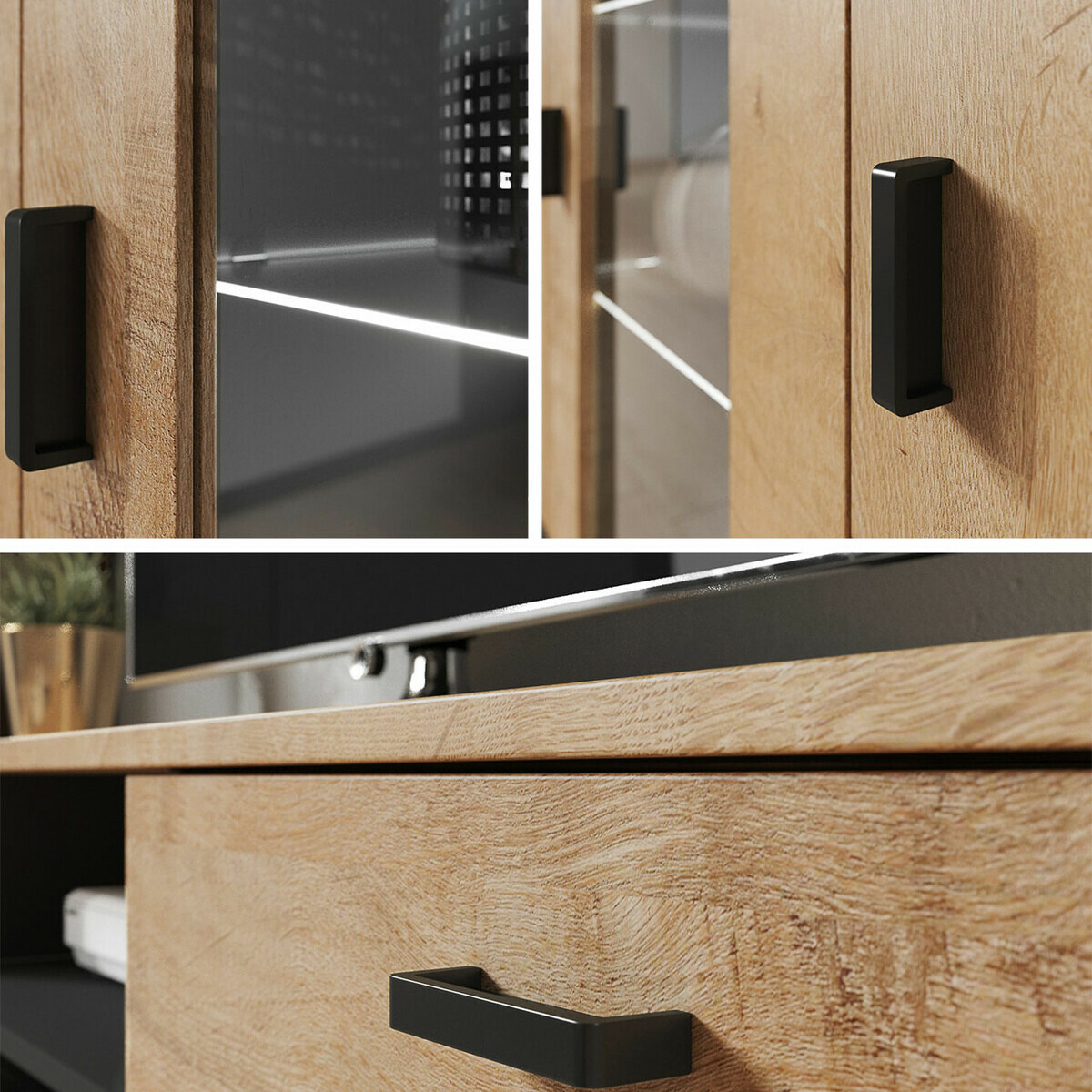 Komplet za dnevno sobo Tornola 110 (Bela + Sijaj bela)