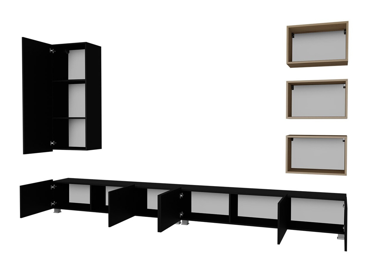 Dnevni prostor Tivdalu 156 (Bela + Sijaj bela + Zlati hrast)
