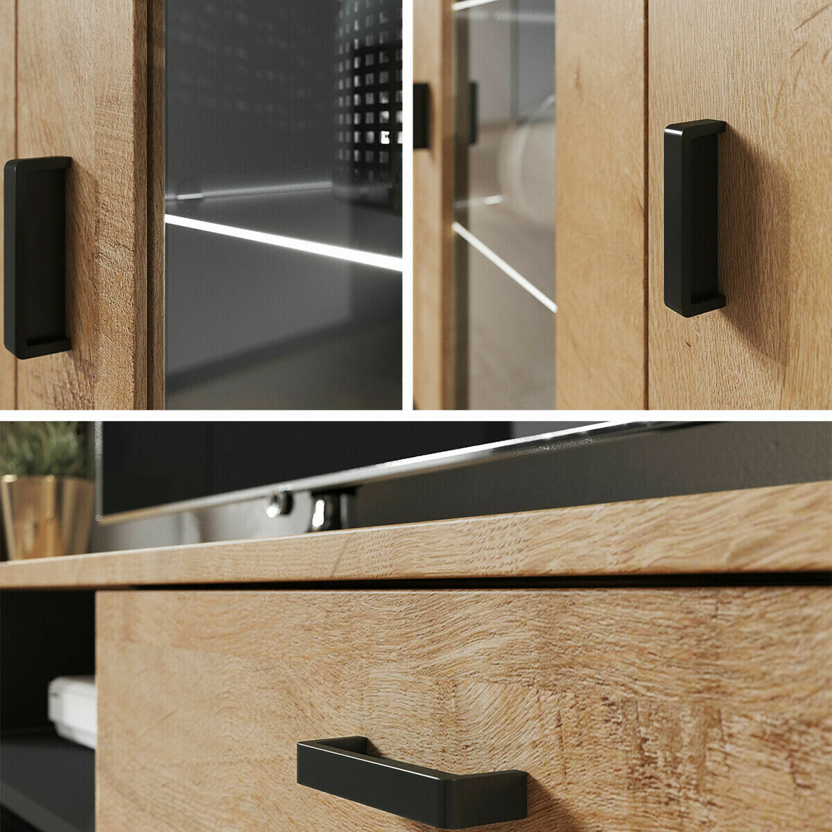 Komplet za dnevno sobo Tornola 115 (Bela + Sijaj bela)