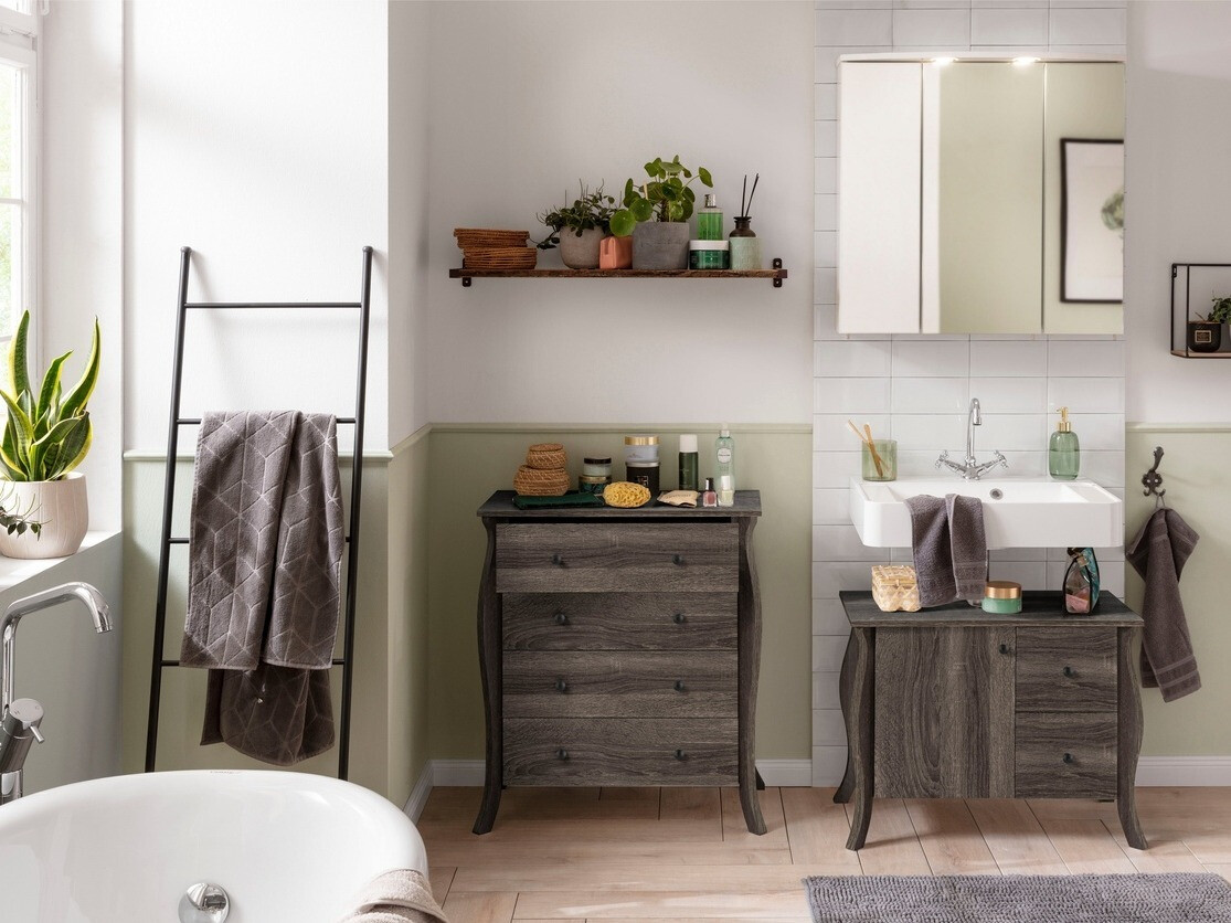 Prostostoječa Kopalniška omarica Ophtole 104 (Sivi hrast)