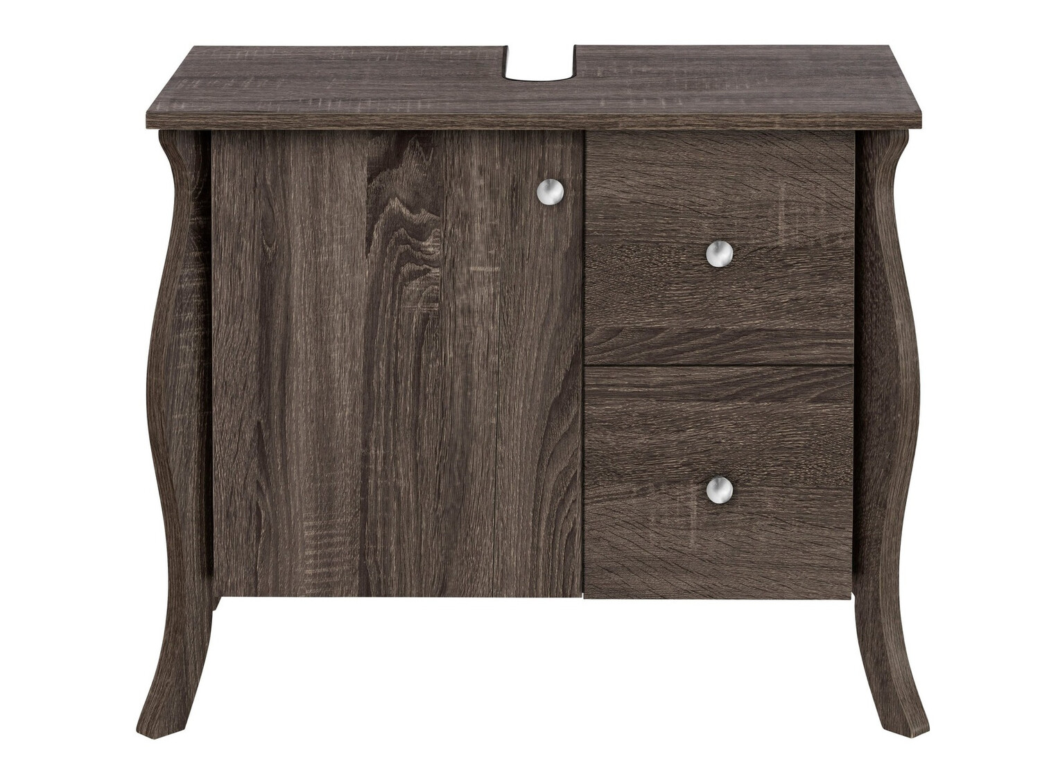 Prostostoječa kopalniška omarica za umivalnik Ophtole 101 (Sivi hrast)