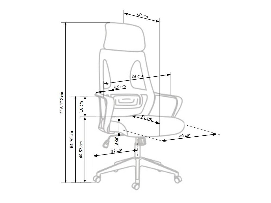 Pisarniški stol Houston 1080 (Črna)