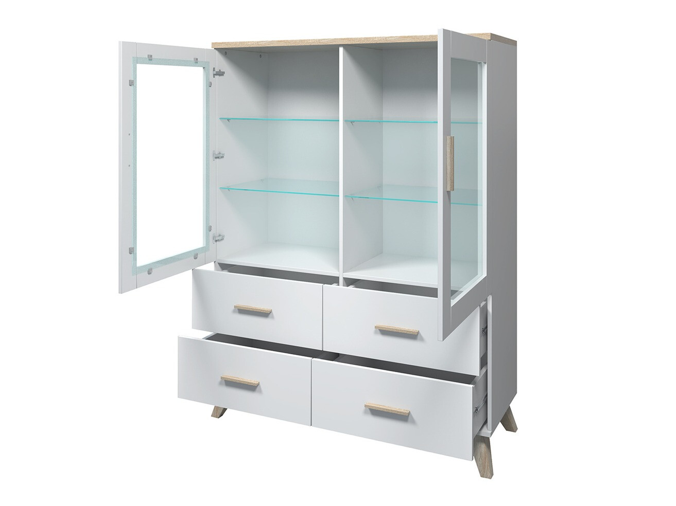 Komplet za dnevno sobo Larfloi 113 (Wotan hrast + Črna)