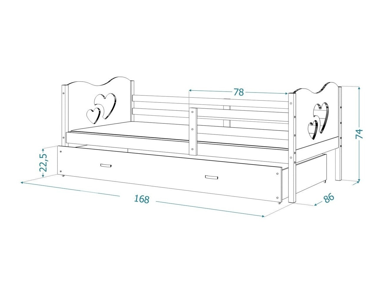 Postelja Aurora 162 (Bela)