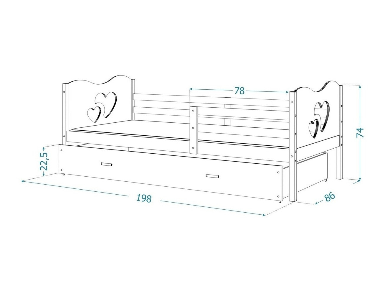 Postelja Aurora 163 (Bor)