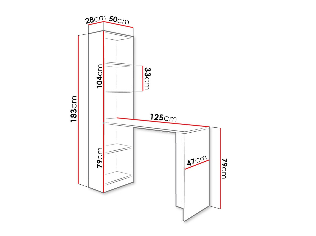 Pisalna miza Dover 109 (Sonoma hrast)