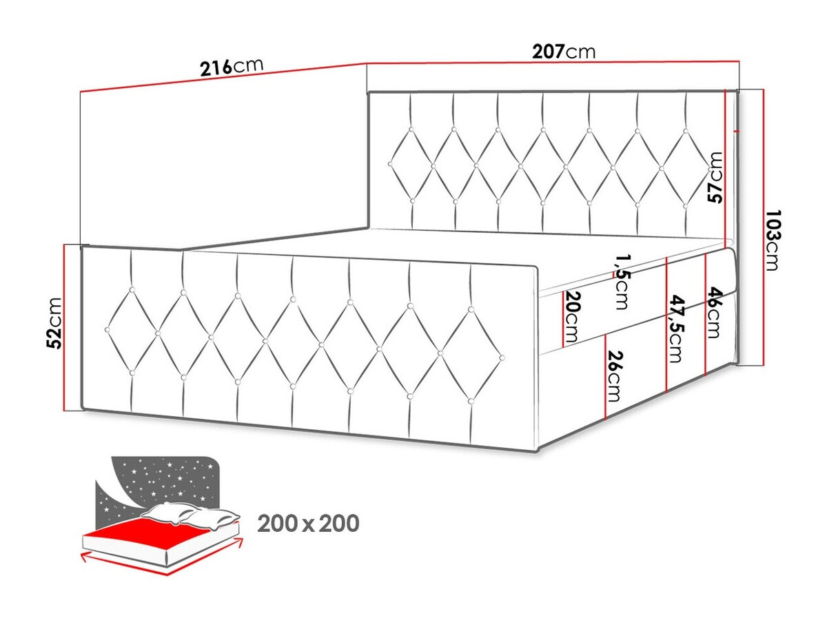 Boxspring postelja Hortulus II (Mikrofaza 15)
