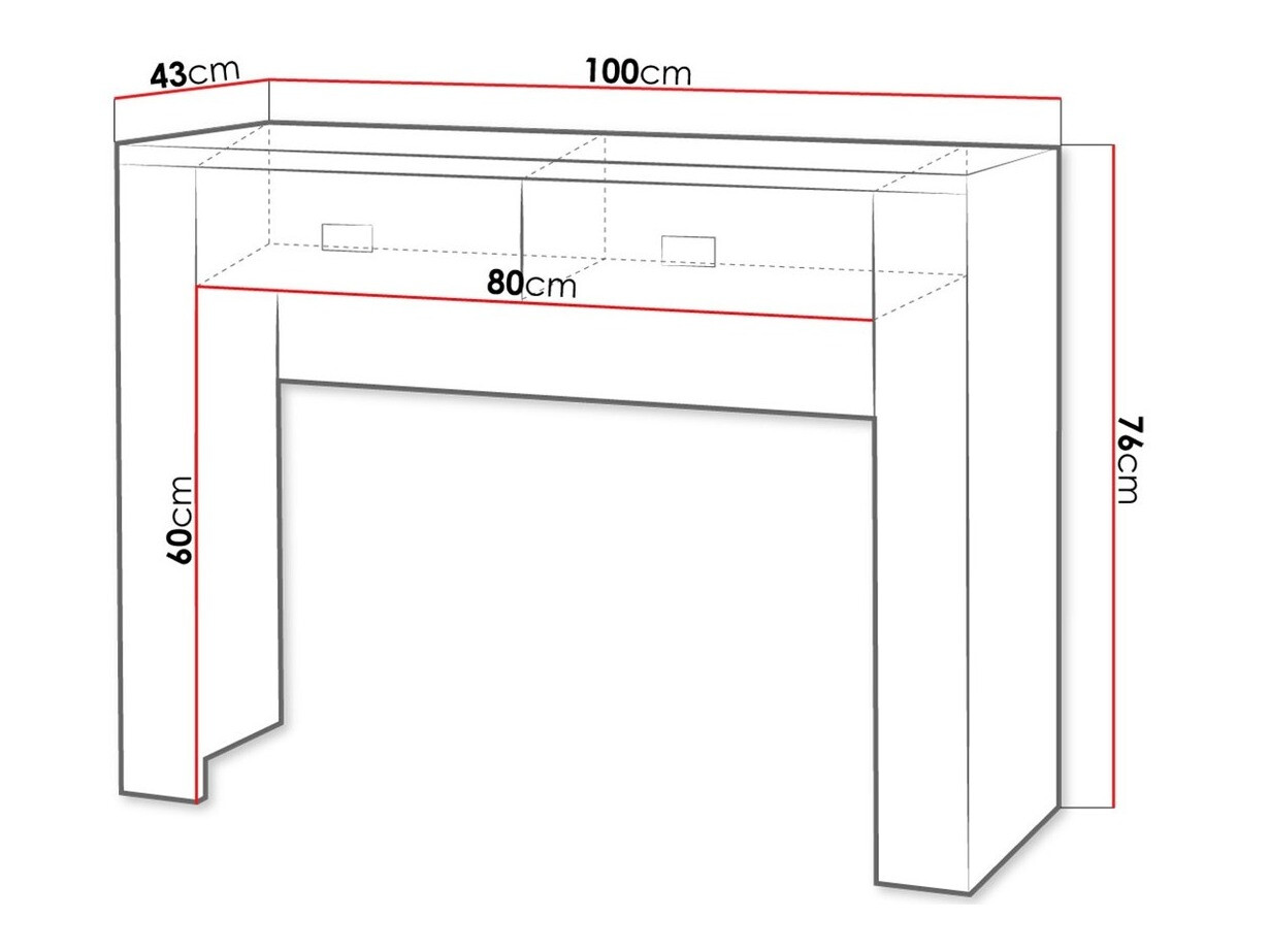Konzolna miza Melfeli 113 (Sonoma hrast)