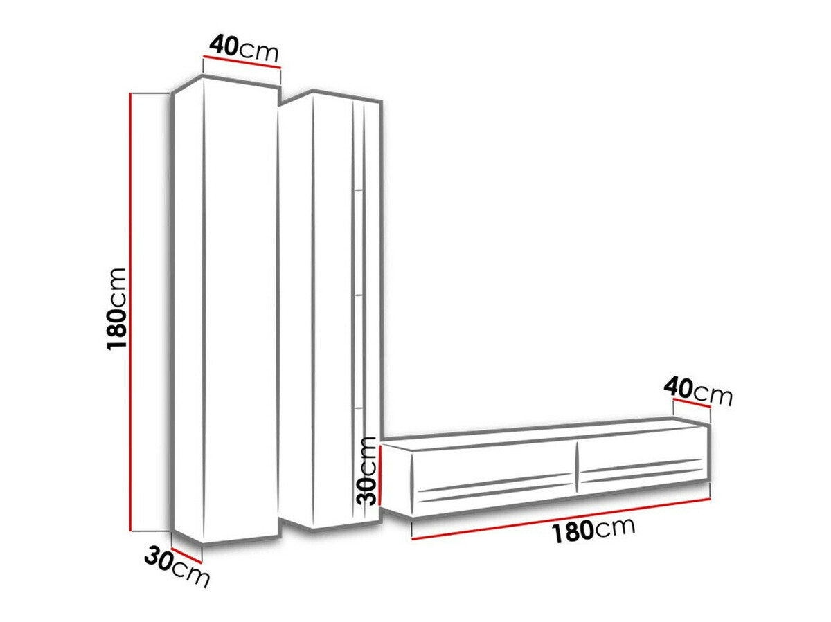 Dnevni prostor Venenou 115 (Bela + Sijaj bela)