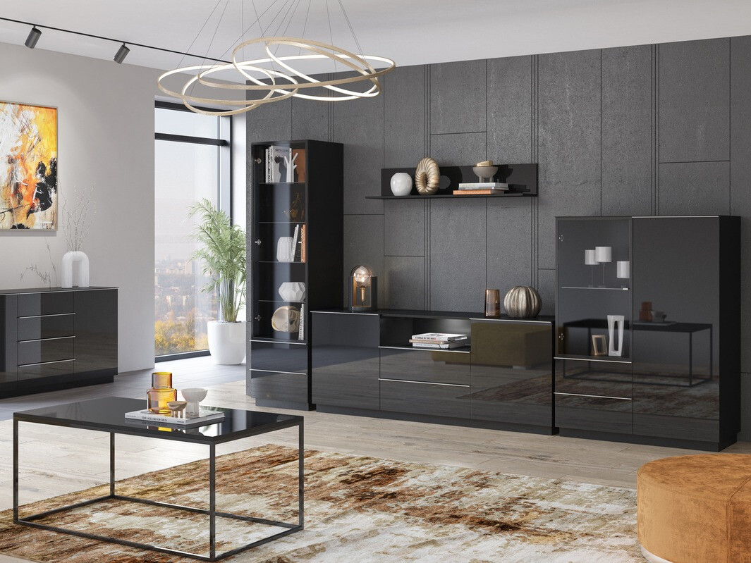 Komoda Fervese 113 (Črna + Sijaj črna)