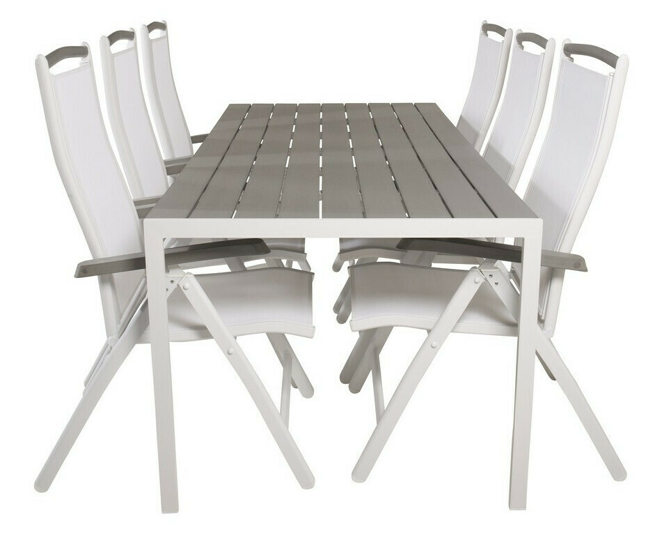 Komplet mize in stolov Dallas 2325 (Bela + Siva)