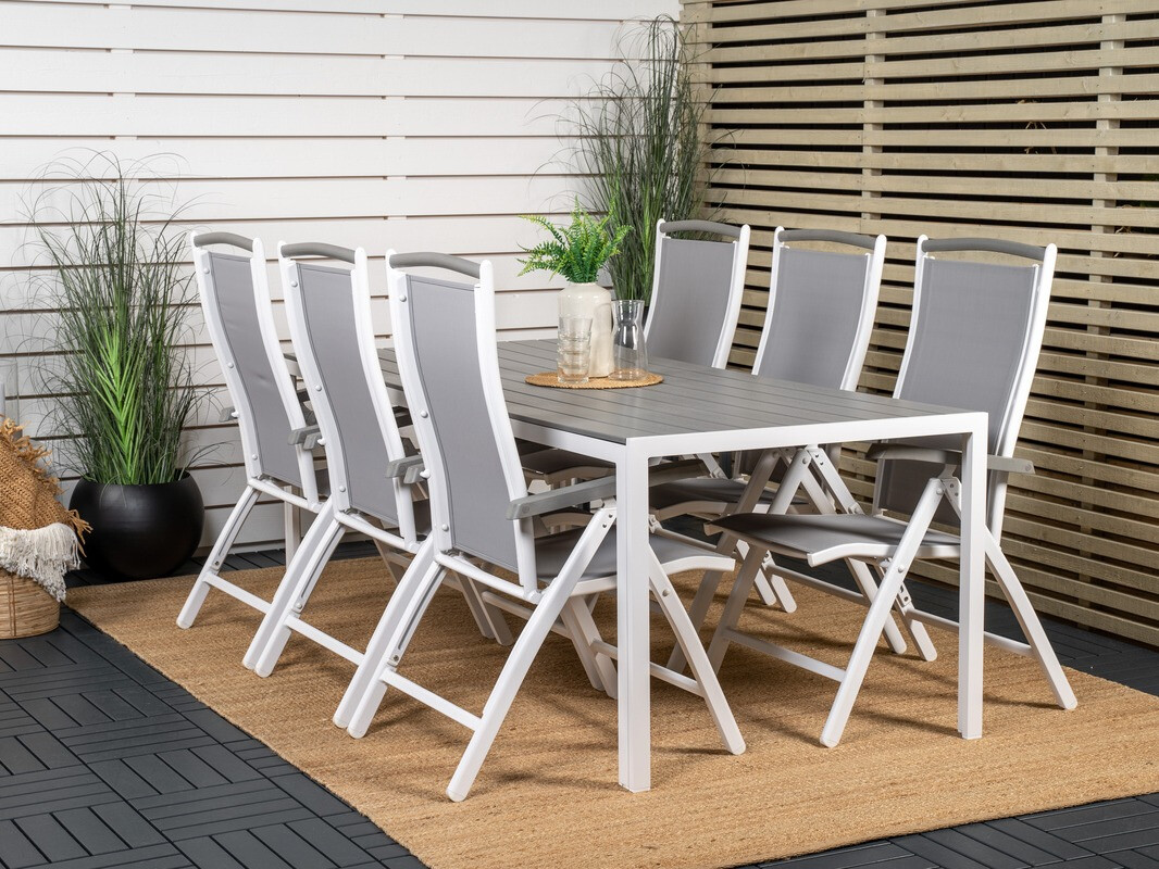 Komplet mize in stolov Dallas 2325 (Siva + Bela)