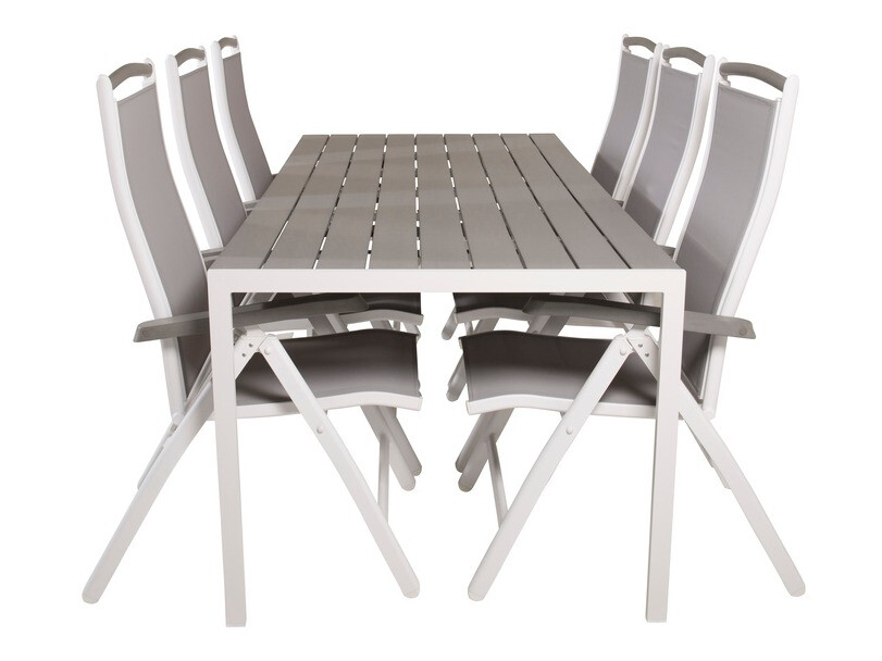 Komplet mize in stolov Dallas 2325 (Siva + Bela)