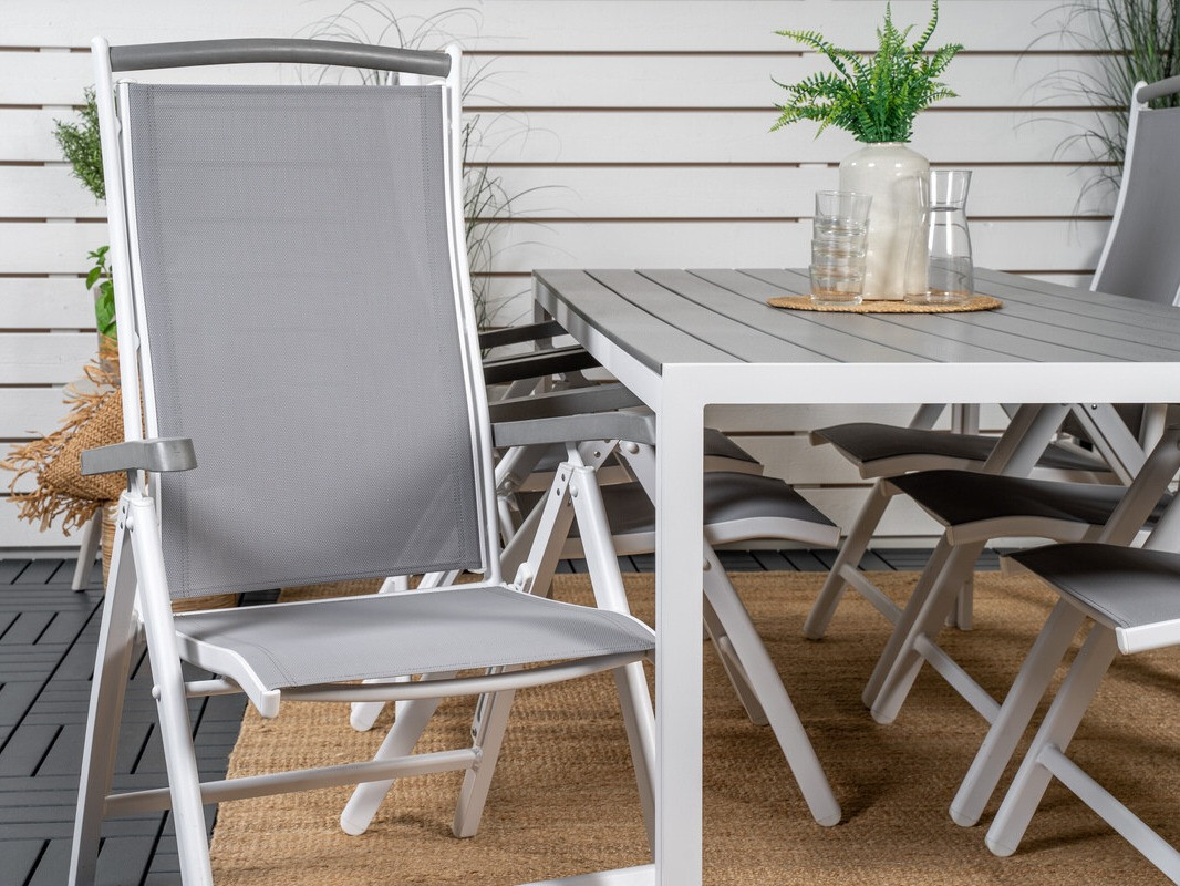 Komplet mize in stolov Dallas 2325 (Siva + Bela)