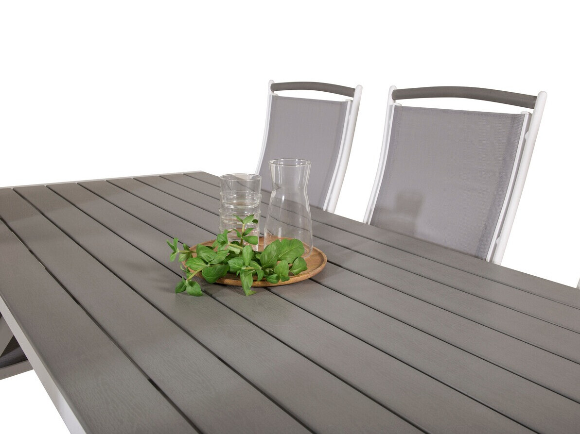 Komplet mize in stolov Dallas 2325 (Siva + Bela)