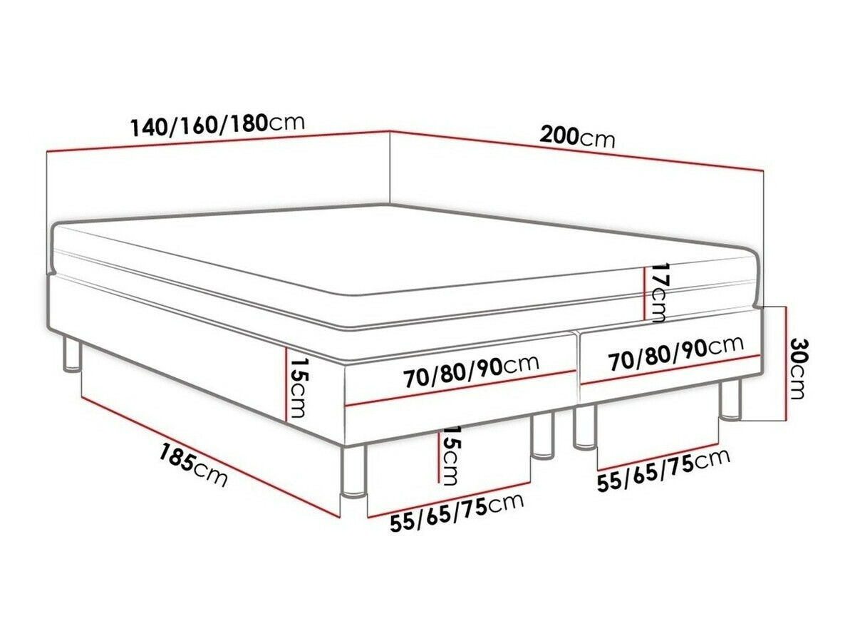 Boxspring postelja Logan 103 (Manila 09)