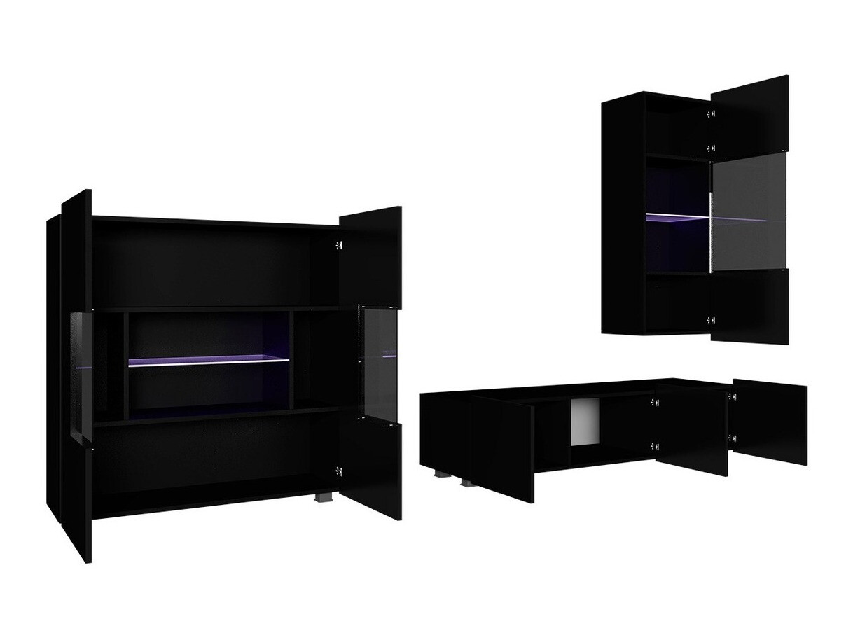 Komplet za dnevno sobo Tivdalu 111 (Bela + Sijaj bela)