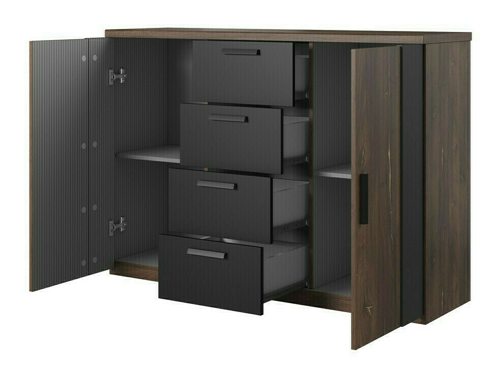 Komplet spalnic Felelie 107 (Temen Flagstaf hrast + Srebrna)