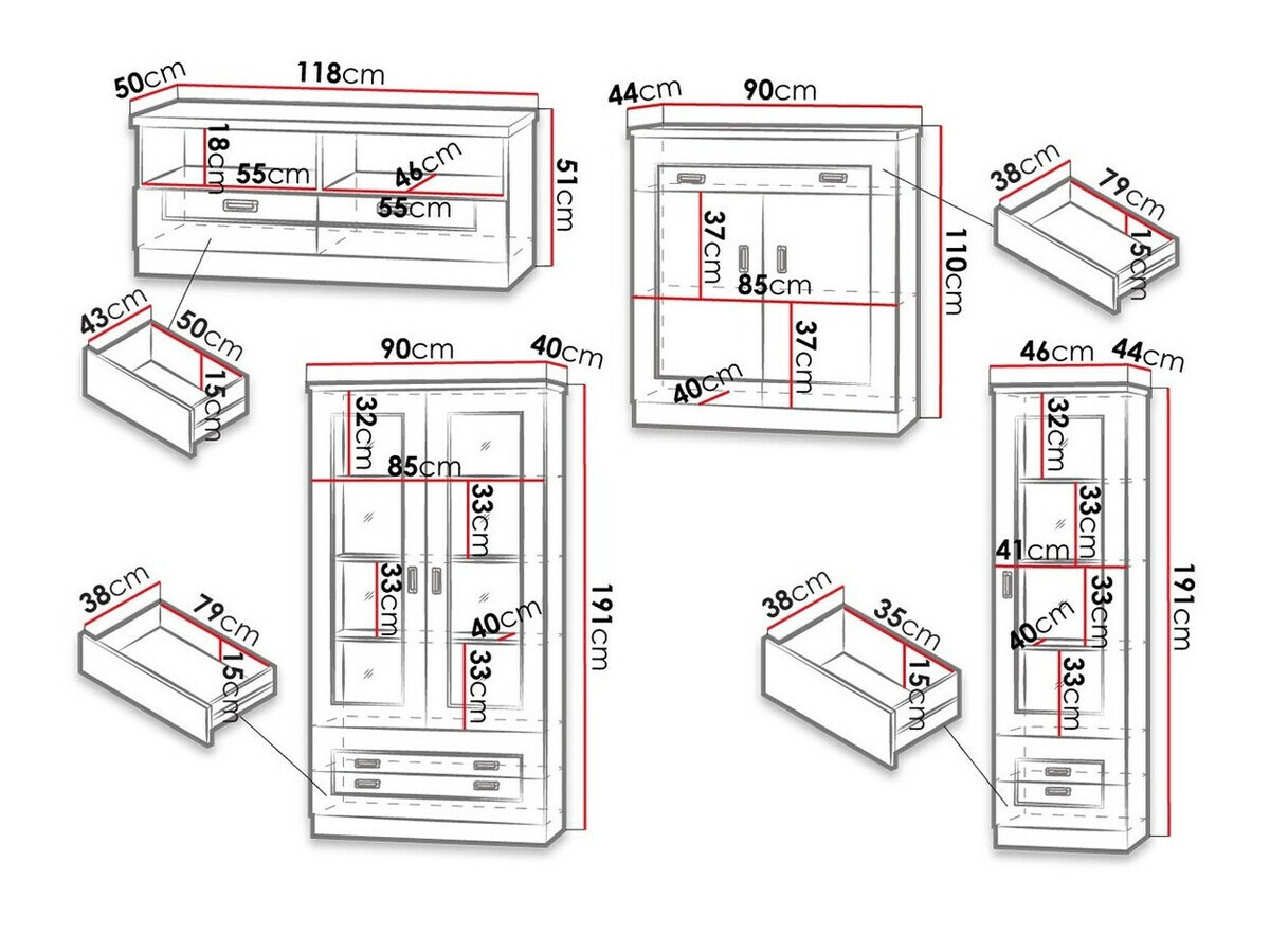 Komplet za dnevno sobo Lircava 119 (Hrast lefkas)