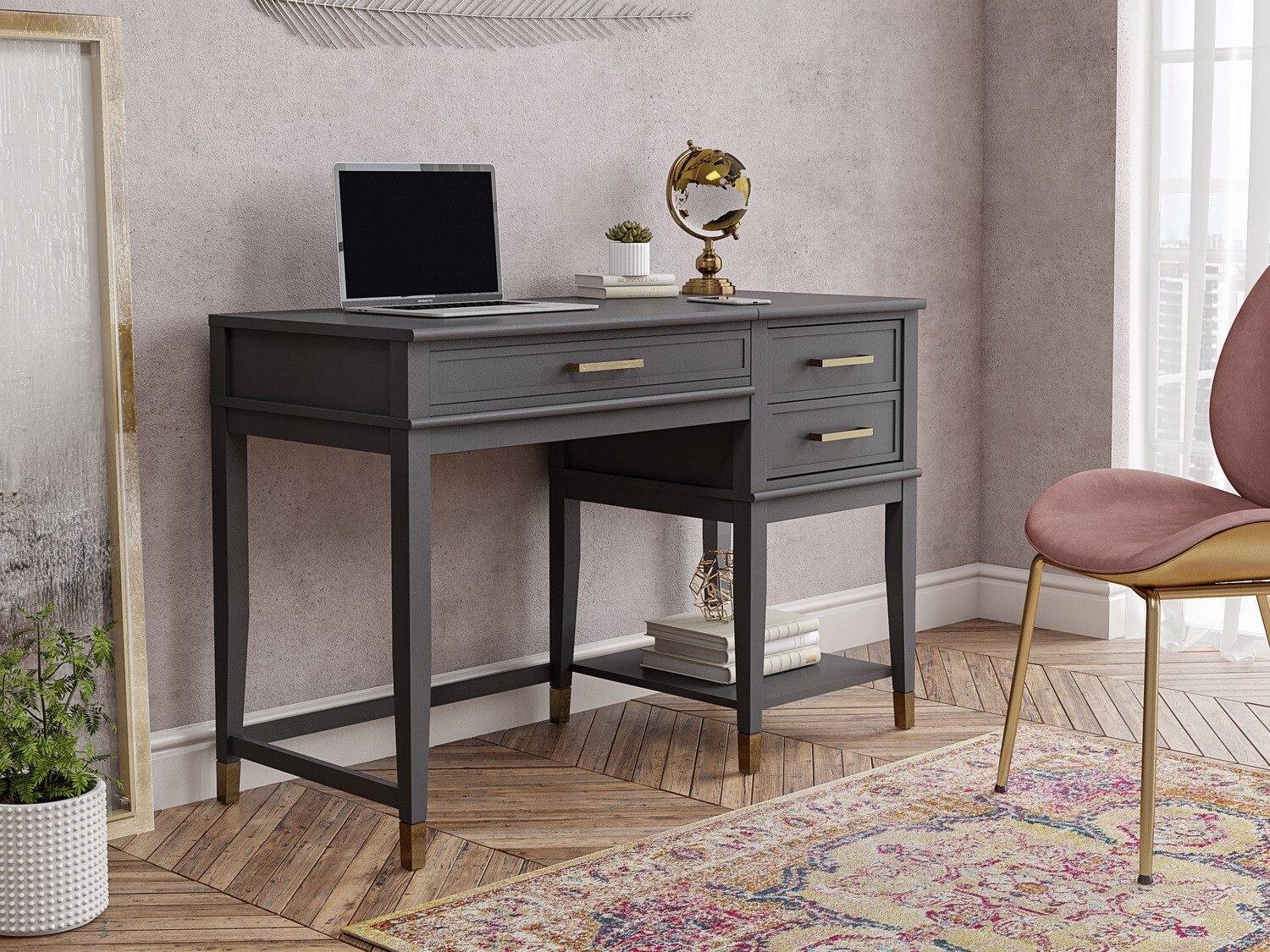 Pisalna miza CosmoLiving by Cosmopolitan Belromu 102 (Grafit)