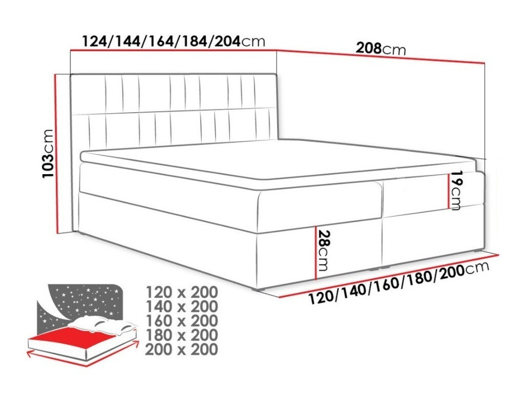 Boxspring postelja Pons II (Kronos 15)
