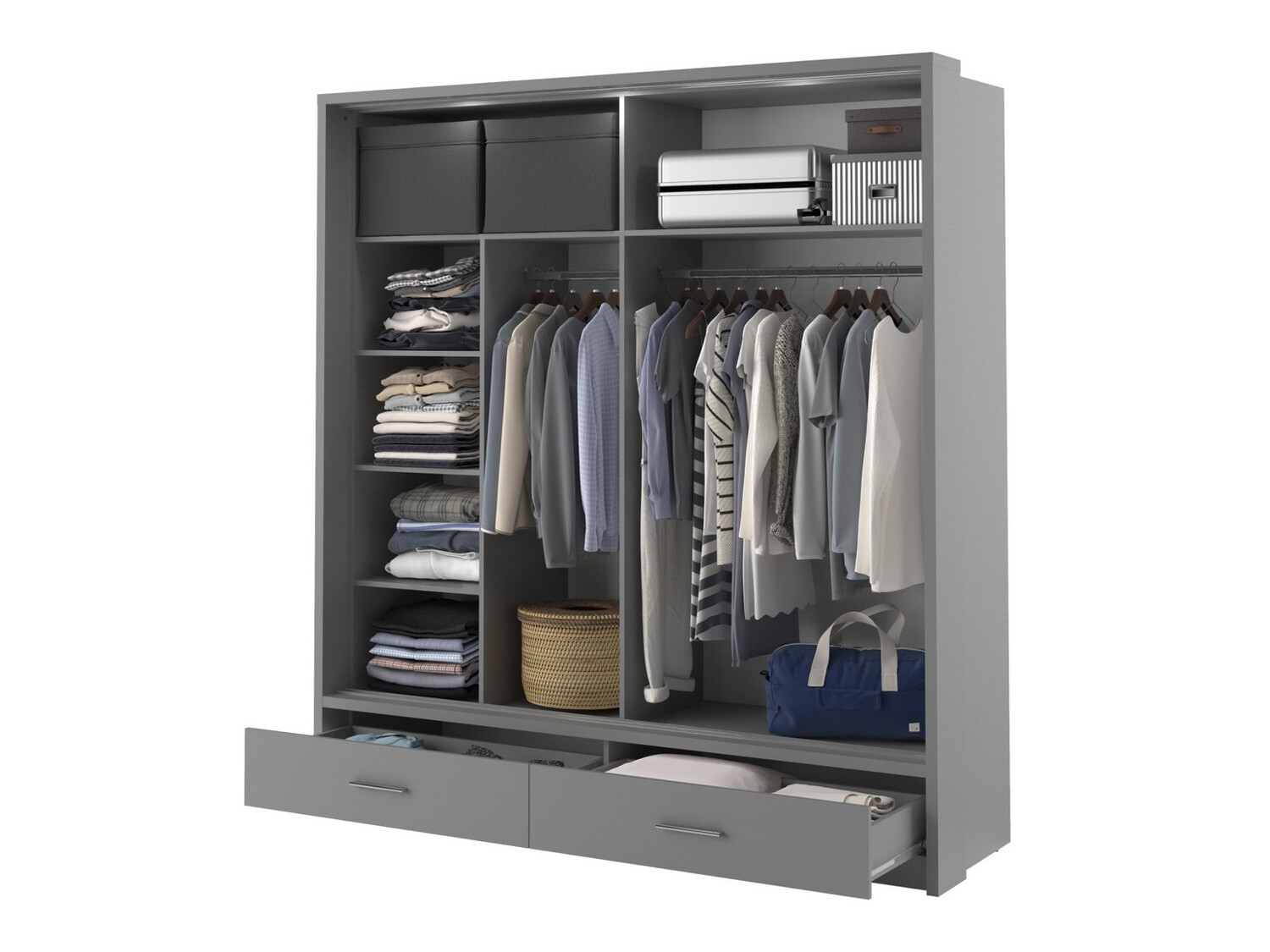 Garderobna omara Fresno 104 (Siva)