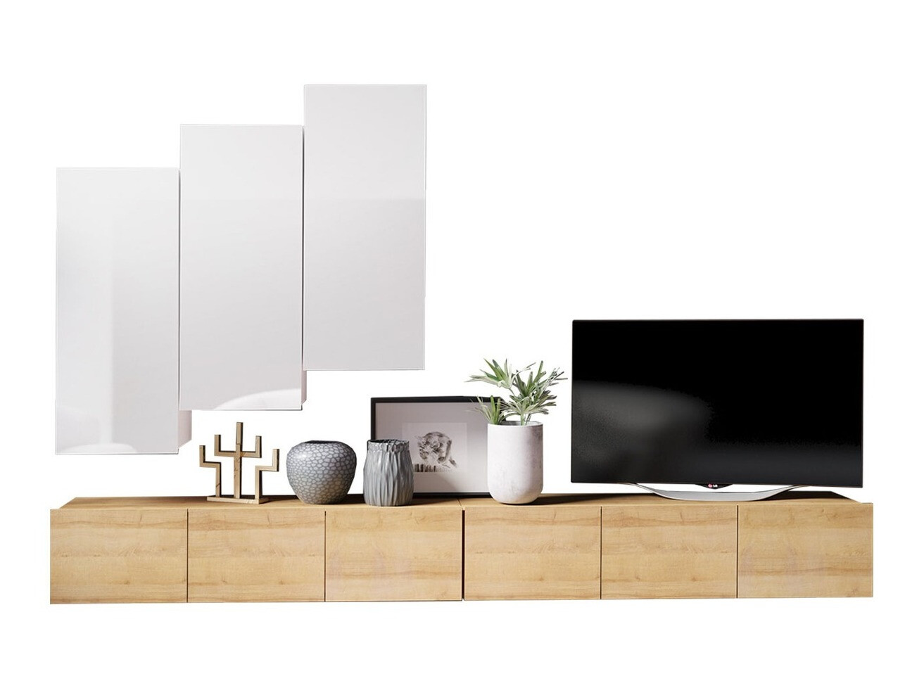 Komplet za dnevno sobo Remus XX (Zlati hrast + Bela)