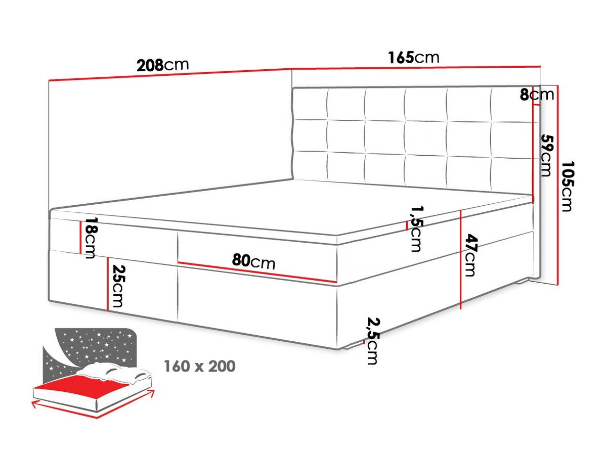 Boxspring postelja Memphis 115 (Rico 20)
